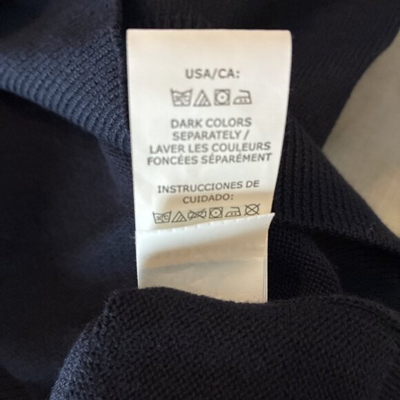 Chaps Mens L Sweater Vest Navy Blue Knit V Neck Pullover Cotton Classic Golf - Picture 6 of 6